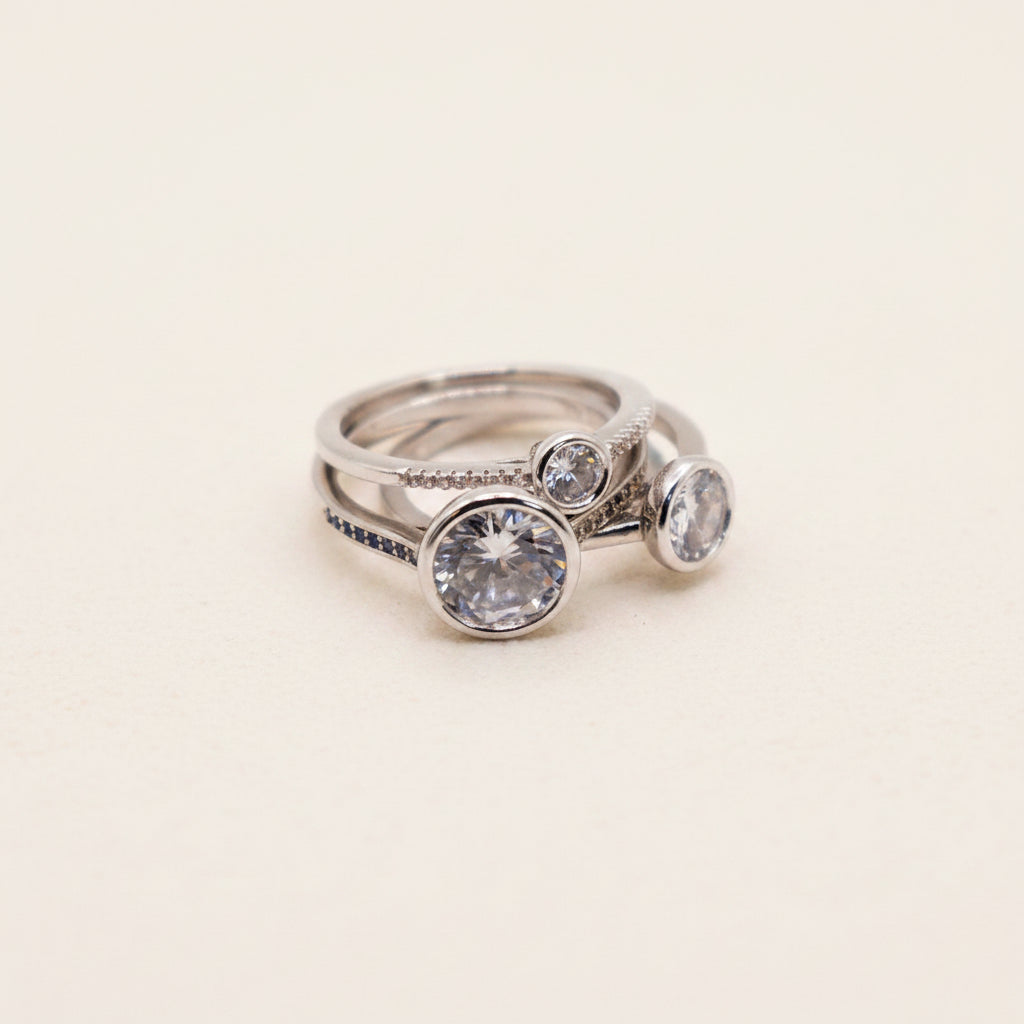 Harmony Gemstone Trio Ring Set