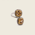 Radiant Gemstone Duo Ring – Elegant Two Stone Gemstone