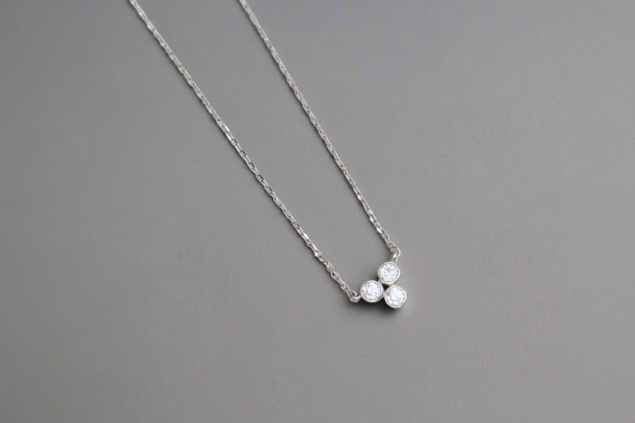 Trinity Faux Diamond Sparkle Necklace | Elegance Redefined