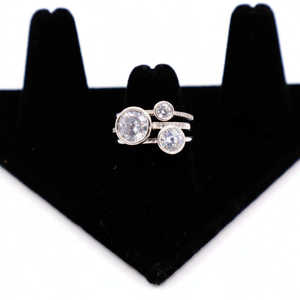 Harmony Gemstone Trio Ring Set