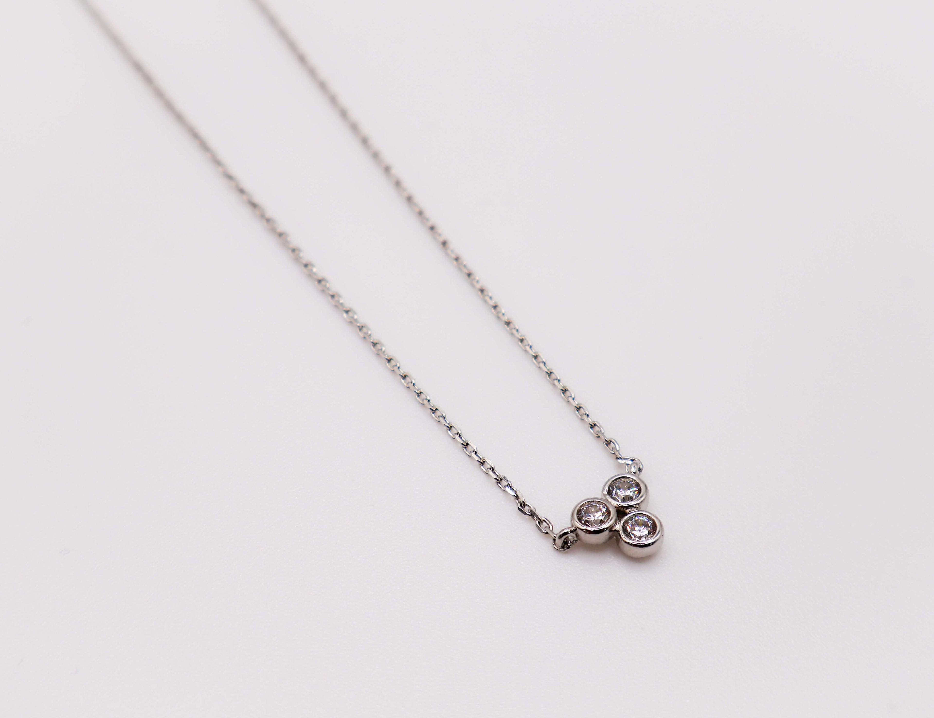 Trinity Faux Diamond Sparkle Necklace | Elegance Redefined