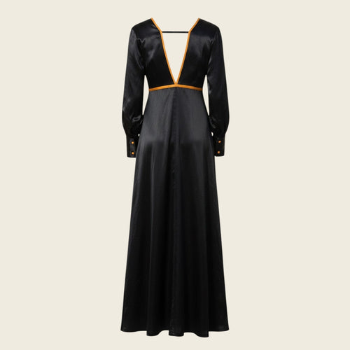 Adrienne Black Silk Dress Luxury Black Silk Evening Dress