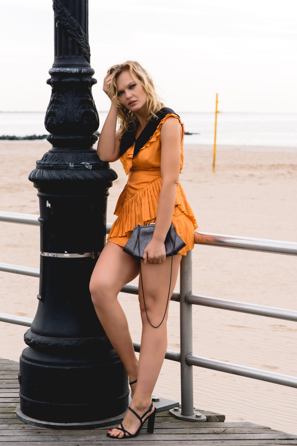 Camille Mini Silk Dress Women's Luxury Orange Mini Dress