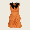 Camille Mini Silk Dress Women's Luxury Orange Mini Dress