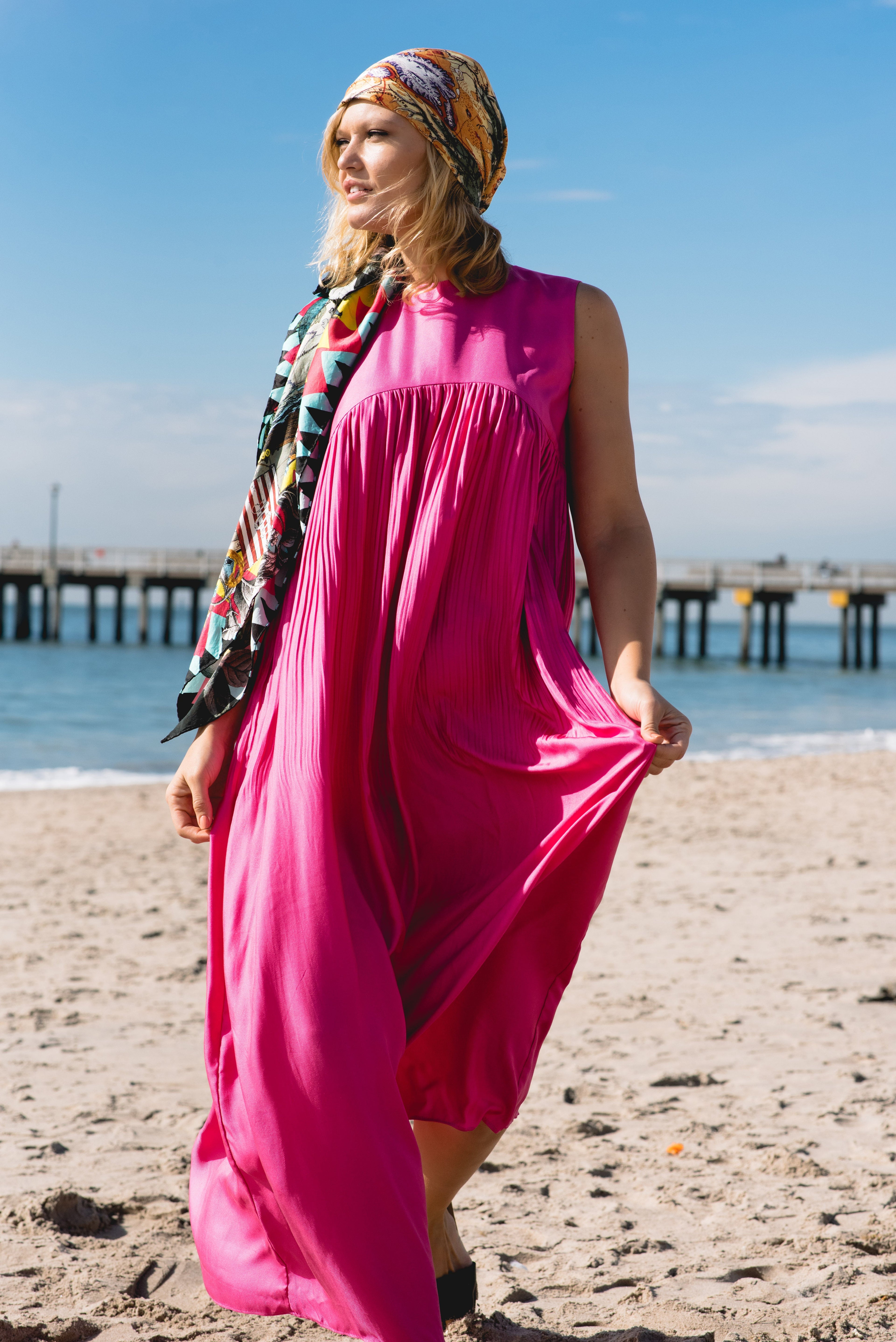 Romane Maxi Pink Dress Women's Luxury Pink Maxi Dress