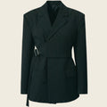 Luna Noir Pinstripe Blazer Women's Luxury Pinstripe Blazer